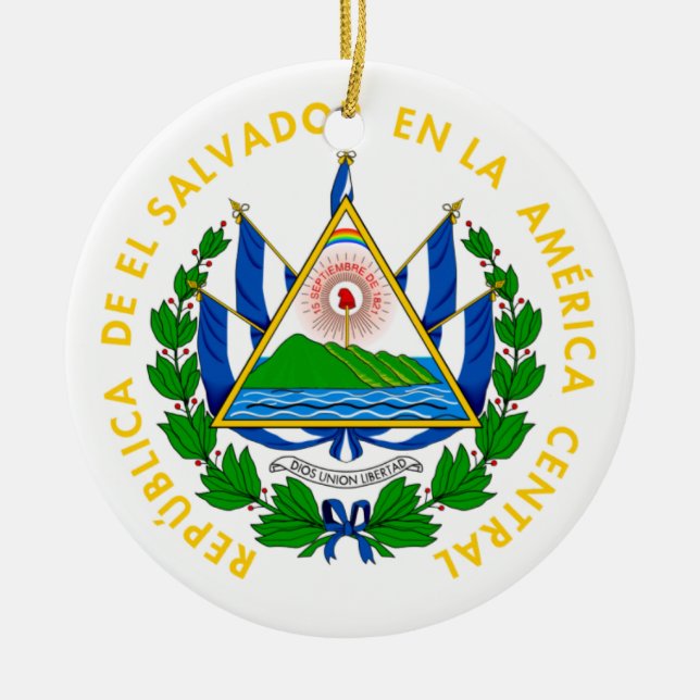 El Salvador - emblem/flag/coat of arms/symbol Ceramic Ornament (Front)