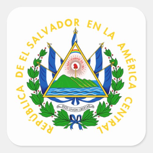 El Salvador _ emblemflagcoat of armssymbol Square Sticker