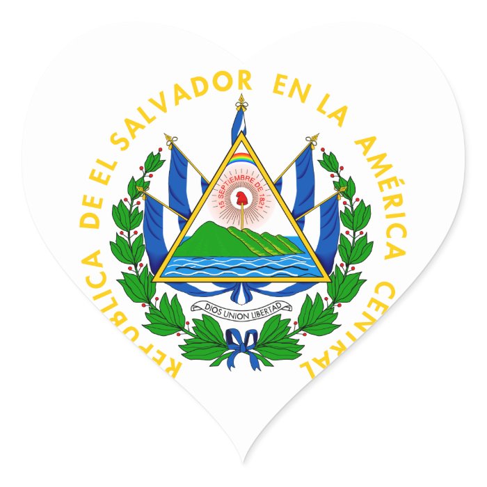 el salvador emblem heart sticker