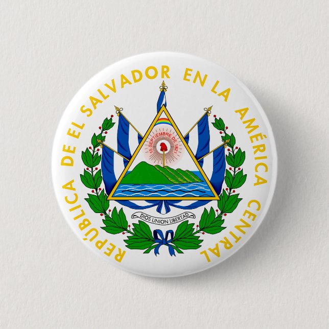 el salvador emblem pinback button (Front)