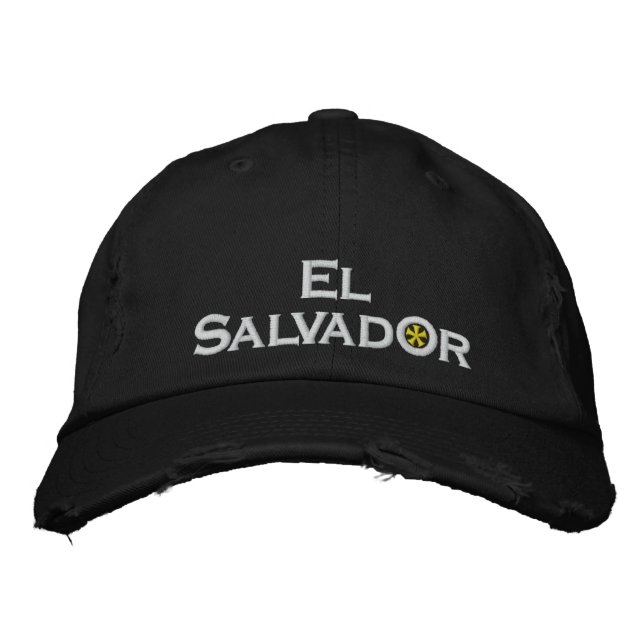 El Salvador Embroidered Baseball Cap (Front)