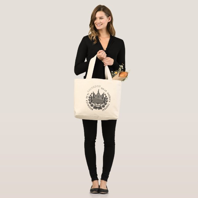 EL Salvador Escudo tote Black and White (Front (Model))