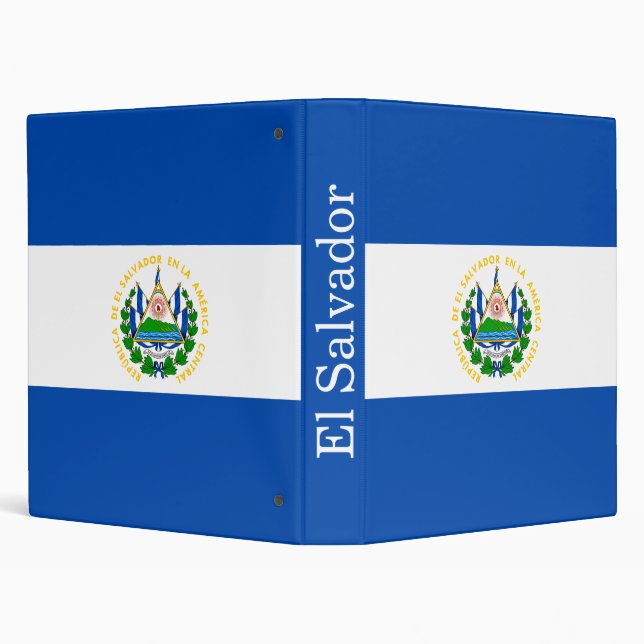 El Salvador Flag 3 Ring Binder (Background)