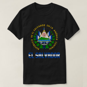 El Salvador Flag and Coat Of Arms Patriotic T-Shirt