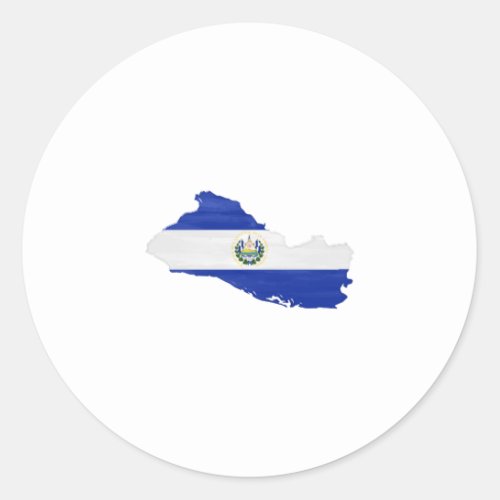 El Salvador flag and map Classic Round Sticker