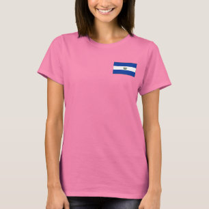 El Salvador Flag and Map dk T-Shirt