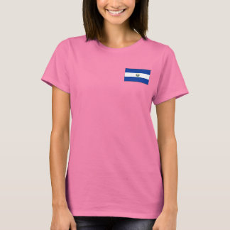 El Salvador Flag and Map dk T-Shirt