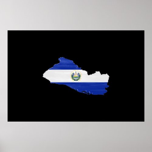 El Salvador flag and map Poster