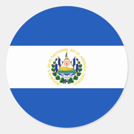 El Salvador, Flag, Bandera, Salvadorian Classic Round Sticker