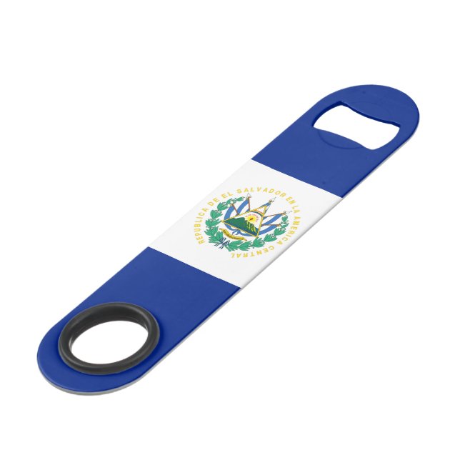 El Salvador flag Bar Key (Front Angled)
