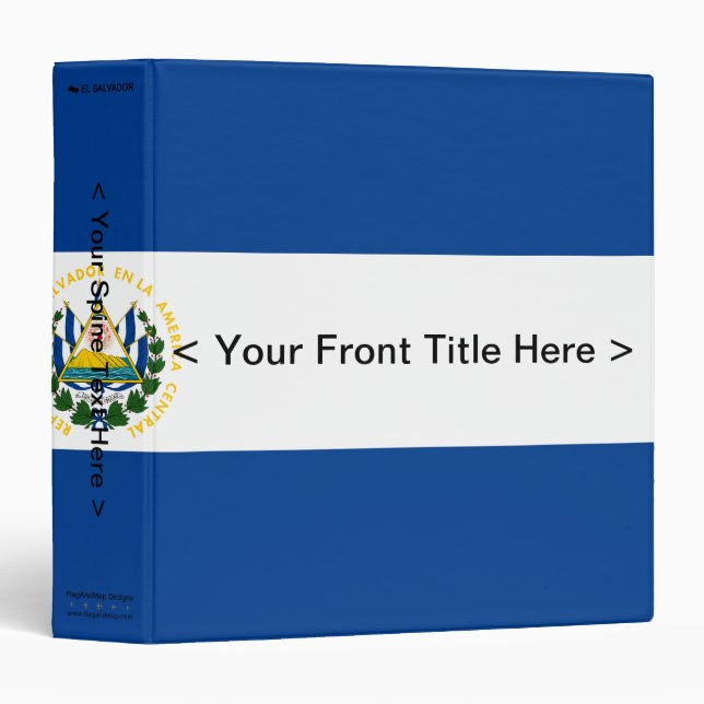 El Salvador Flag Binder (Front/Spine)