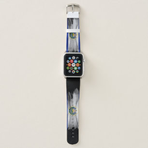 El Salvador flag brush stroke, national flag Apple Watch Band