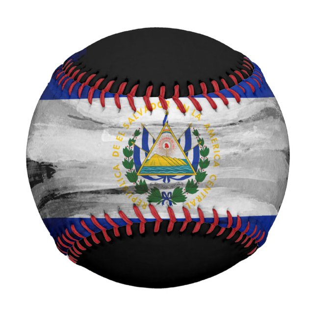 El Salvador flag brush stroke, national flag Baseball (Front)