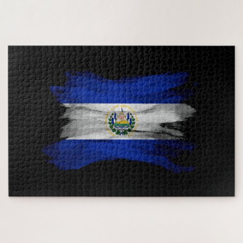 El Salvador flag brush stroke national flag Jigsaw Puzzle