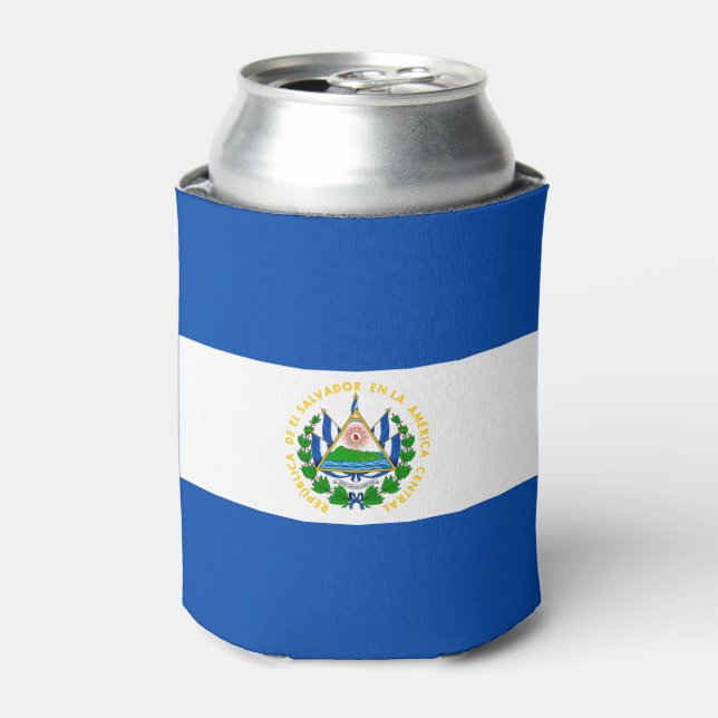 El Salvador Flag Can Cooler (Can Front)