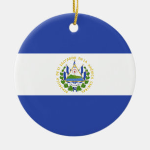 El Salvador flag Ceramic Ornament
