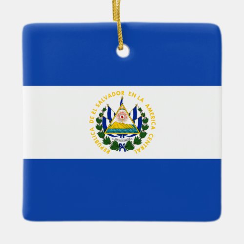 El Salvador Flag Ceramic Ornament