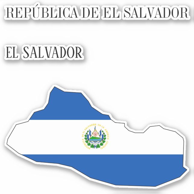 El Salvador Flag Charming Patriotic Map Sticker (Front)
