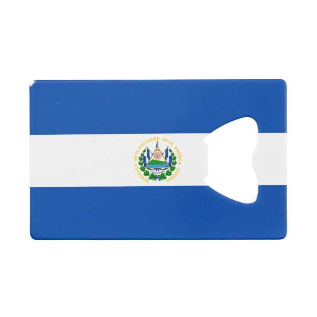 El Salvador Flag Credit Card Bottle Opener (Front (Horizontal))