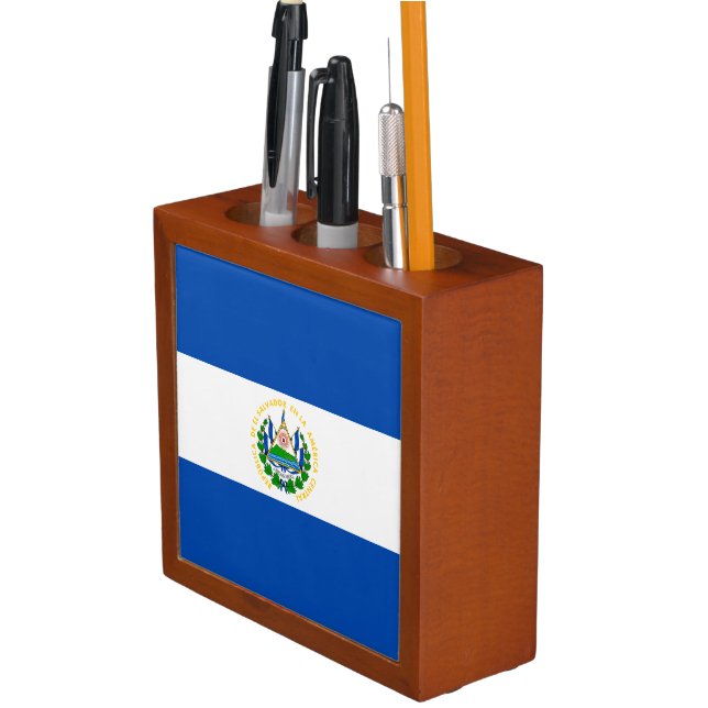 El Salvador Flag Desk Organizer (In Situ)