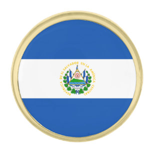 El Salvador Flag Gold Finish Lapel Pin