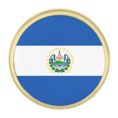 El Salvador Flag Gold Finish Lapel Pin