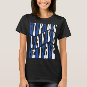El Salvador Flag Groovy & Wavy Hispanic Heritage M T-Shirt