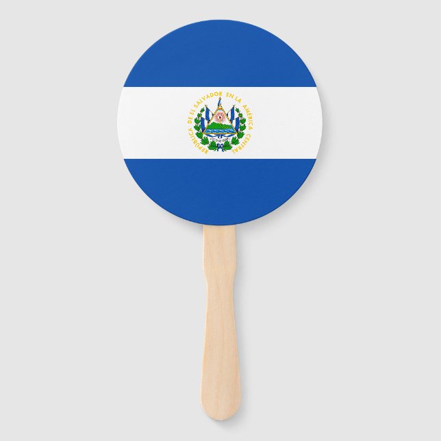 El Salvador Flag Hand Fan (Front)