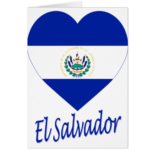 El Salvador Flag Heart Cards (Front)