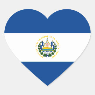 El Salvador Flag Heart Sticker