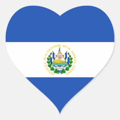 El Salvador Flag Heart Sticker