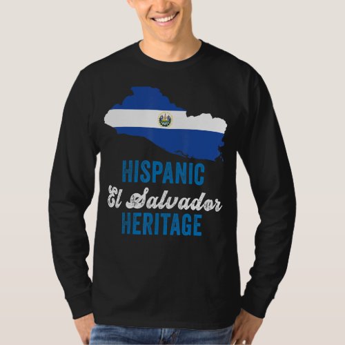 El Salvador Flag Hispanic Heritage Month El Salvad T_Shirt