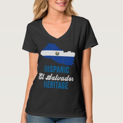 El Salvador Flag Hispanic Heritage Month El Salvad T_Shirt