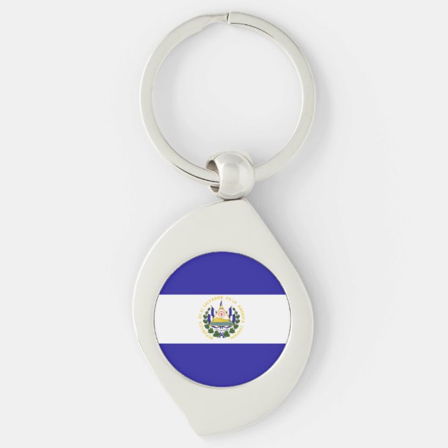 El Salvador Flag Keychain (Front)