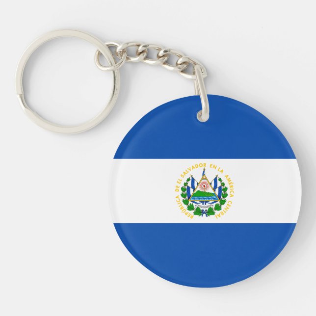 El Salvador Flag Keychain (Front)