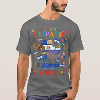 El Salvador Flag Kids Idea Salvadorean Heritage Hi T-Shirt