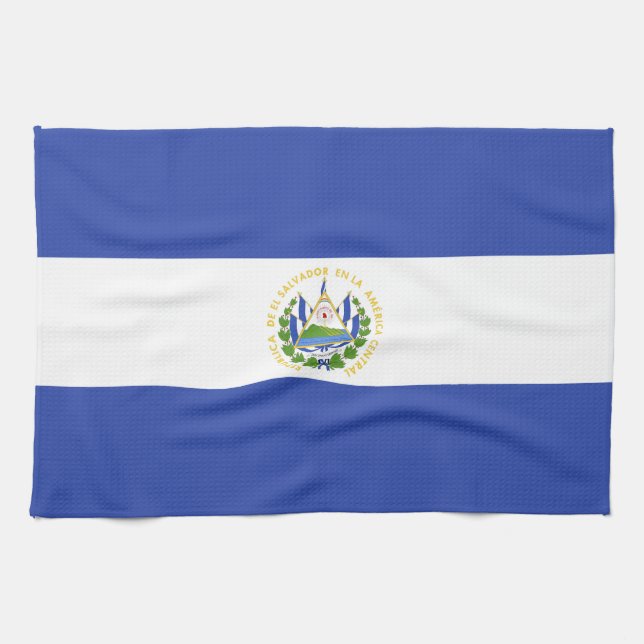 El Salvador flag Kitchen Towel (Horizontal)