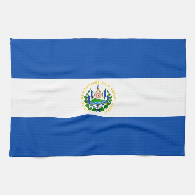 El Salvador Flag Kitchen Towel (Horizontal)