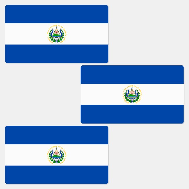 El Salvador Flag Labels (Group)