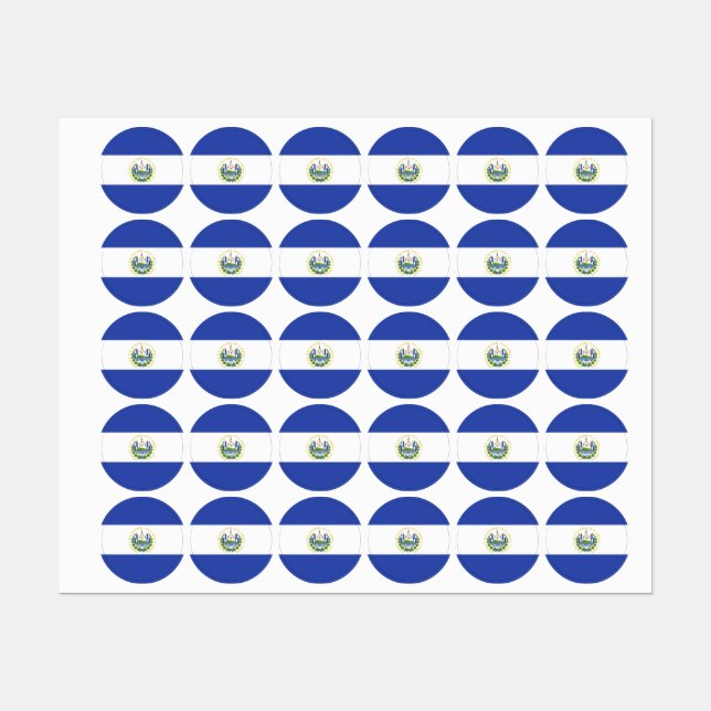 El Salvador flag Labels (Sheet)