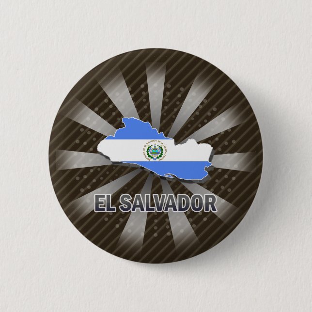 El Salvador Flag Map 2.0 Button (Front)