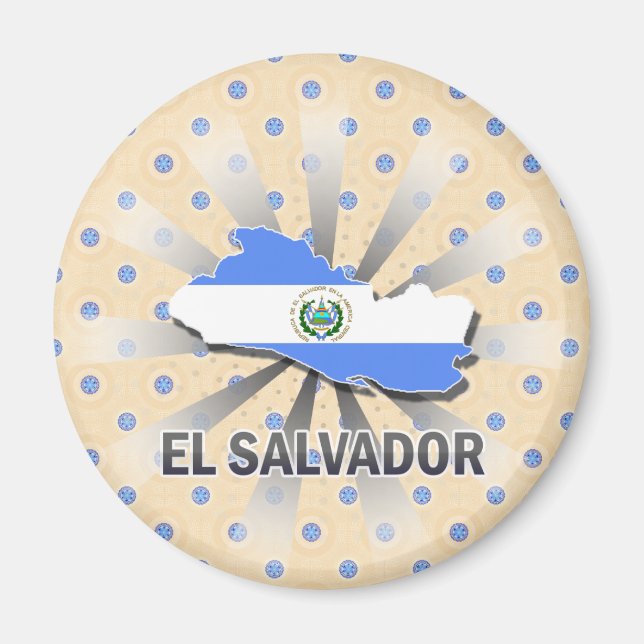 El Salvador Flag Map 2.0 Magnet (Front)