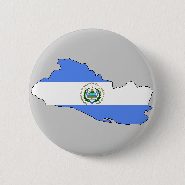 El Salvador flag map Button (Front)