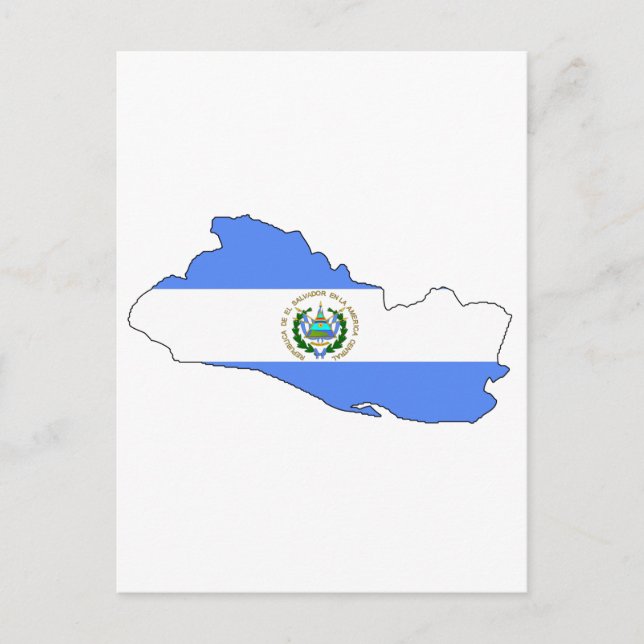 El Salvador flag map Postcard (Front)