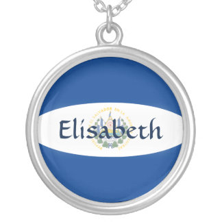 El Salvador Flag + Name Necklace
