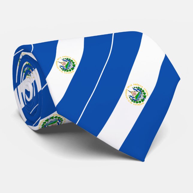 El Salvador Flag Neck Tie (Rolled)