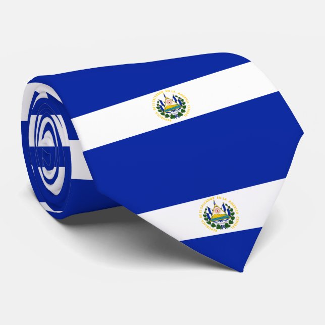 El Salvador flag Neck Tie (Rolled)