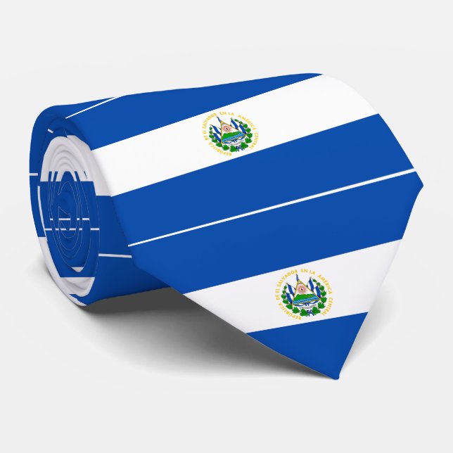 El Salvador Flag Neck Tie (Rolled)
