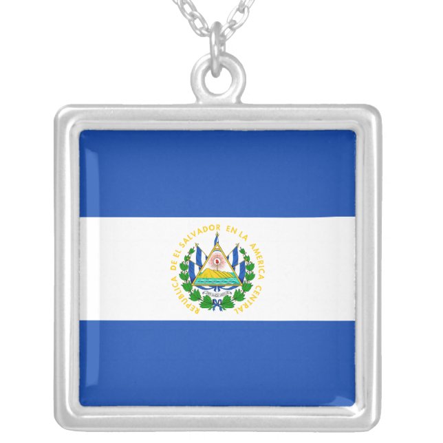 El Salvador Flag Necklace (Front)