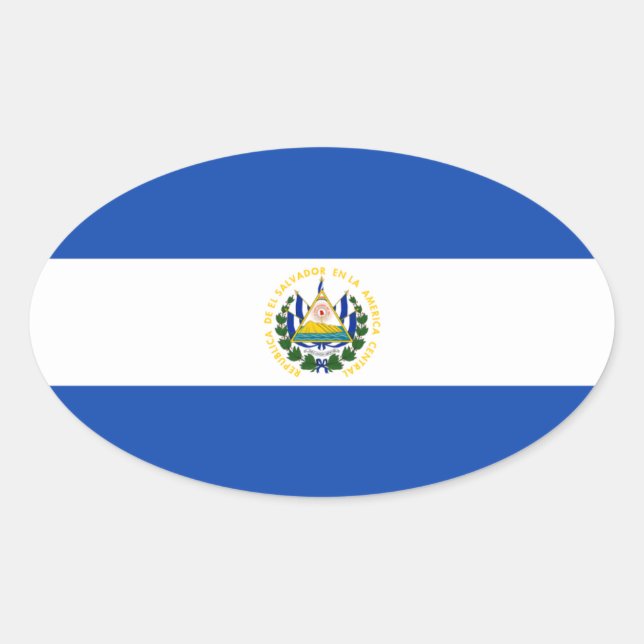 El Salvador Flag Oval Sticker (Front)